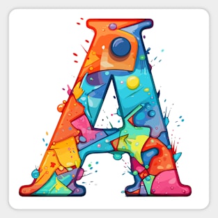 letter A cartoon art v1 Magnet